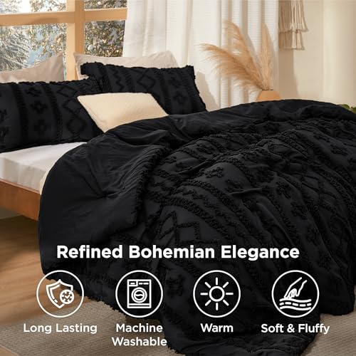 Tufted Boho Comforter Set Queen Size