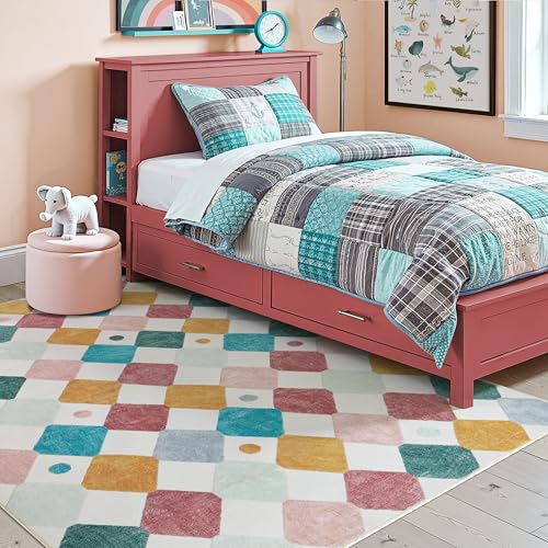 5x7 Nursery Rug Washable Kids Rug Colorful Play Mat Decor Confetti (35 Sq Ft)