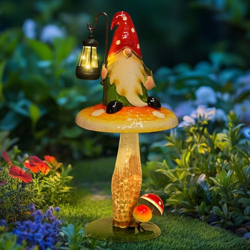 Solar Garden Gnomes Outdoor Statue