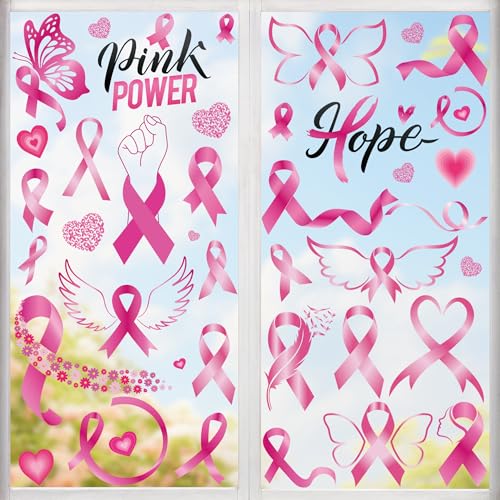 9 Sheets Breast Cancer Awareness Window Clings (9 Count)