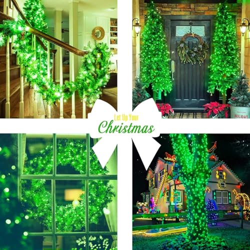132ft 400 LED Green Halloween Lights Indoor Outdoor Plug in 8Modes (132 Foot)