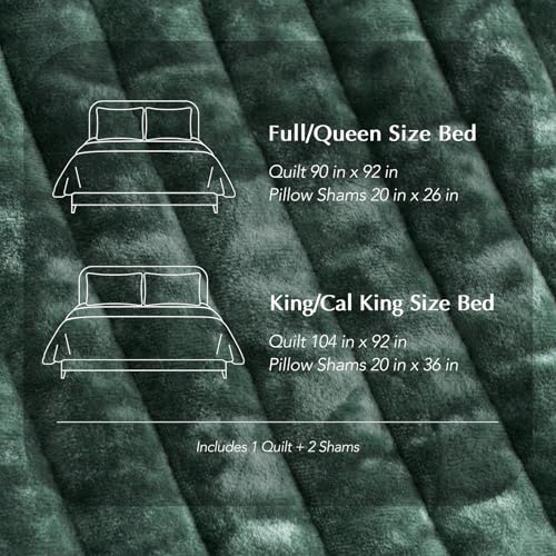 Stripe Channel Luxury Velvet Quilt Set Queen Size