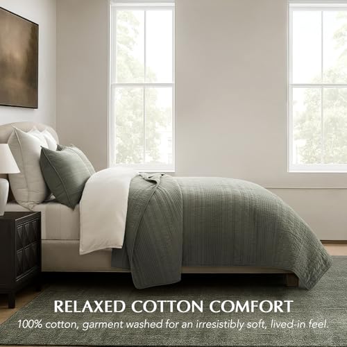 HOME 100% Cotton Modern Lines Quilt Set King Size