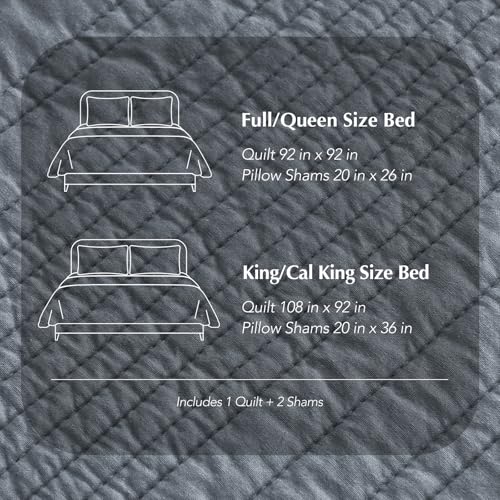 HOME 100% Cotton Modern Lines Quilt Set King Size