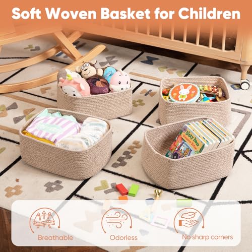 4 Pack 14.17 * 11.02 * 6.3IN Storage Baskets for Organizing Shelves (4 Count)