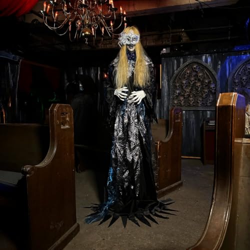 5.9 Ft. Animatronic Standing Masquerade Lady (5.5 ft Standing Masquerade Lady)