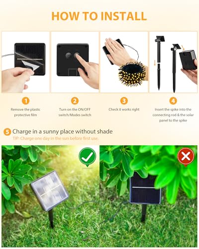 4 Pack Solar String Lights for Outside (4 Count)