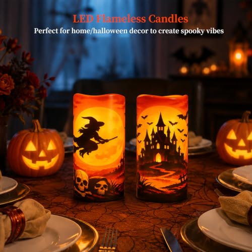 3"x6" Halloween Flameless Candles (2 Count)