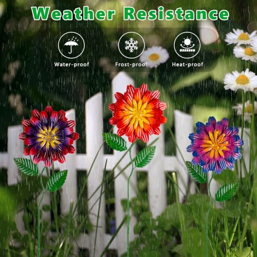 Metal Flowers for Outside (3 Count)