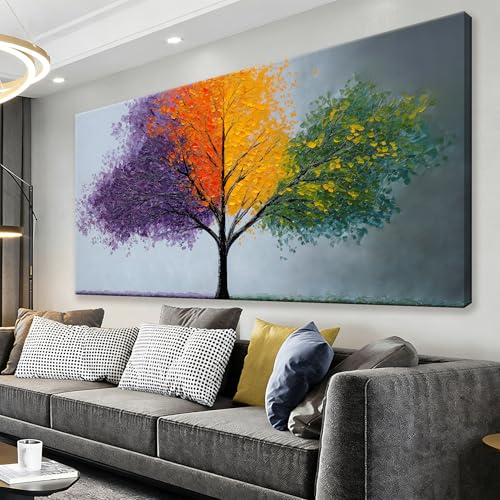 Canvas Wall Art Decor Purple Tree Of Life Canvas Art Wall Decor For Living Room Green Nature Botanical Wall Art Decor Modern Artwork Wall Art Decor Artwork For Home Bedroom Office Wall Decor 20×40 In