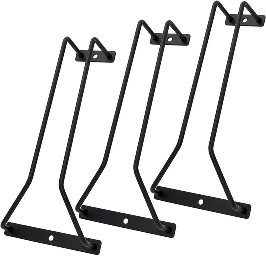 8.8-Inch Wine Glass Rack - Under Cabinet Stemware Wine Glass Holder Glasses Storage Hanger Metal Organizer for Bar Kitchen Black (1 Rows, 3 Pack)
