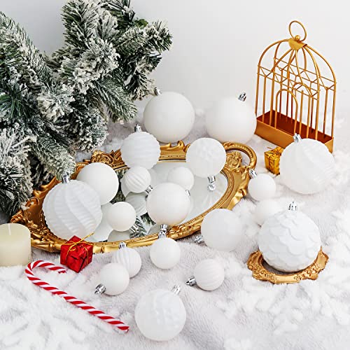 24ct Christmas Ball Ornaments Shatterproof Xmas Tree Hanging Balls Decorations Perfect for Halloween Decorations Holiday Wedding Christmas Decor (34 Count)