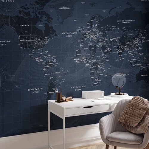 Premium Wall Mural World Map 79x55 in (4 Count)