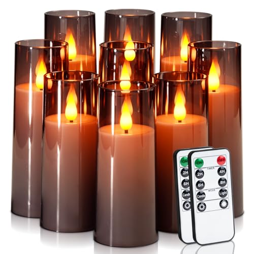 Grey Flameless Candles 9 Set (9 Count)
