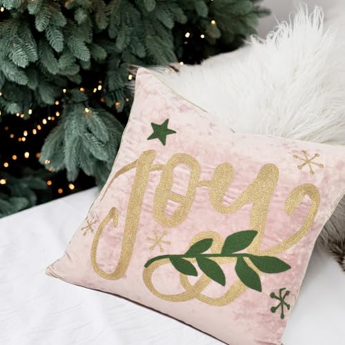 Joy Christmas Pillow Covers 18x18