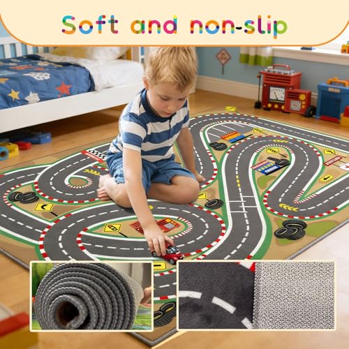 Kids Rug Playmat City Life Playroom Rug Activity Mat for Kids Toy Car Kids Carpet for Playroom Living Room (16.25 Sq Ft)