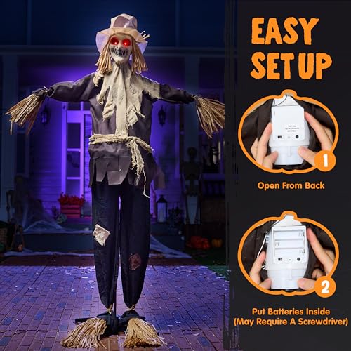 70" Halloween Animatronics Scarecrow Decoration Outdoor