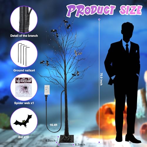 Halloween Lighted Tree with 260 LED Lights (purple(diy))