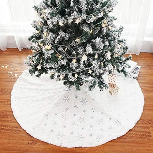 48inch White Christmas Tree Skirt Tree Carpet Blanket