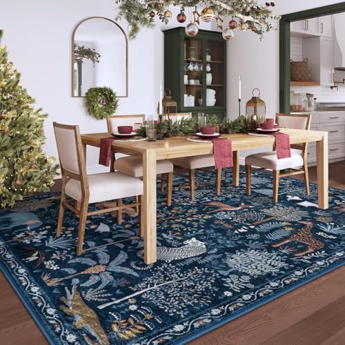 Jungle Print Rugs for Living Room 8x10 Washable Area Rugs for Bedroom