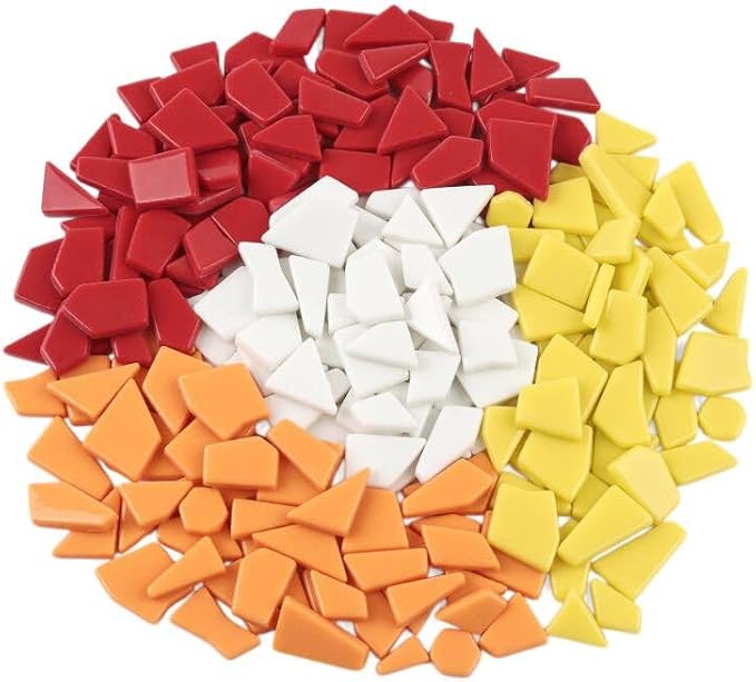 Youway Style Red Glass Mosaic Tiles for Crafts Bulk,200g Broken Glass Pieces for Autumn Mosaic Art Crafts,Garden Mosaic Supplies (Mixed Red)
