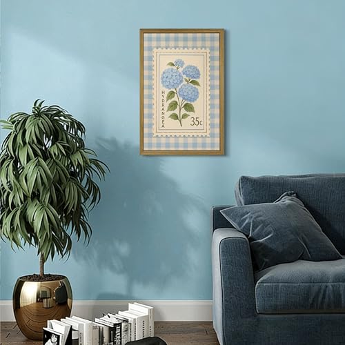 Framed Blue Hydrangea Canvas Wall Art