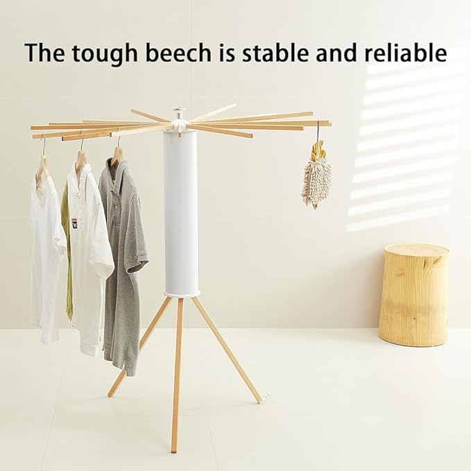 Portable Foldable Clothes Drying Rack - Compact Design for Indoor Outdoor & Outdoor Laundry, Hidden Storage, Lightweight Folding Clothing Rack for Travel and Home.