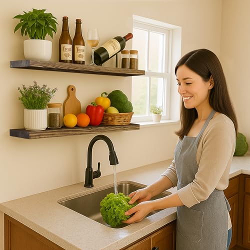Wood Floating Shelves for Wall 42 inch Set of 2 (2 Count)