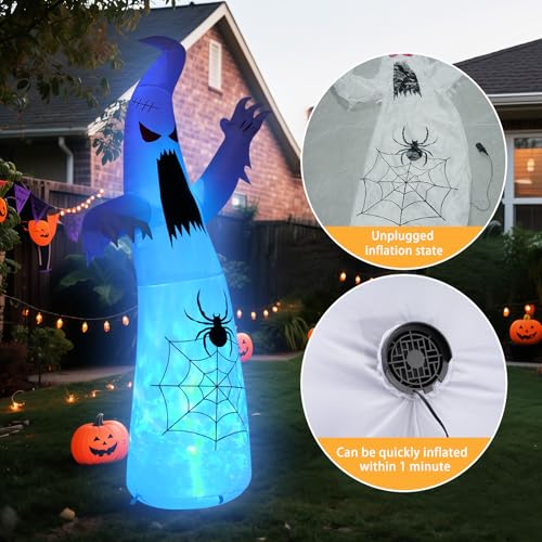 Halloween Inflatable Ghost Decoration (8FT Thriller Spider Ghost)