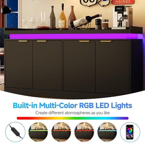 LED Sideboard Buffet Cabinet with Storage