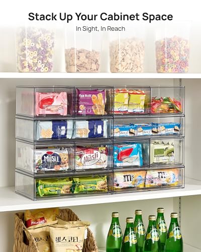 Clear Stackable Storage Drawers Set of 4 (4 Count)