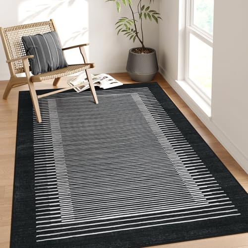 Washable Striped 5x7 Washable Area Rug (35 Sq Ft)