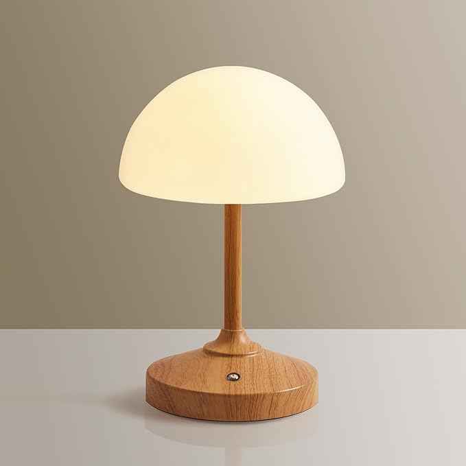 Mushroom Lamp Cordless Lamp Table Lamp,Outdoor Waterproof Shower Lamps,5000mAh Rechargeble Battery Operated Dimmable Touch Desk Lamps,LED Night Light for Bathroom Patio Camping Restaurant