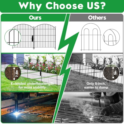 Decorative Garden Fence with gate 32in (26.7 Sq Ft)