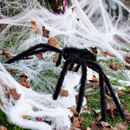 3 Pack Giant Spiders Halloween Decorations (10FT)