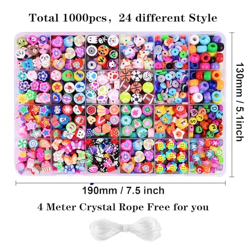 1000PCS Polymer Clay Beads Bracelet Making kit