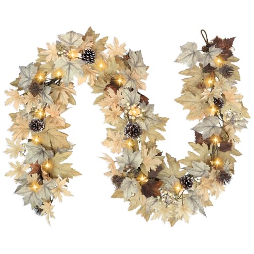 Realistic Fall Garland with Lights (6 Foot)