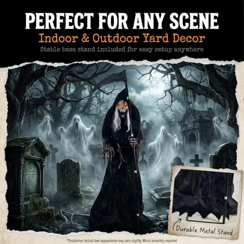 6FT Animated Grim Reaper Halloween Decoration (6ft Grim Reper)