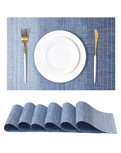 Gradient Blue Woven Placemats Set of 6 (3 Count)