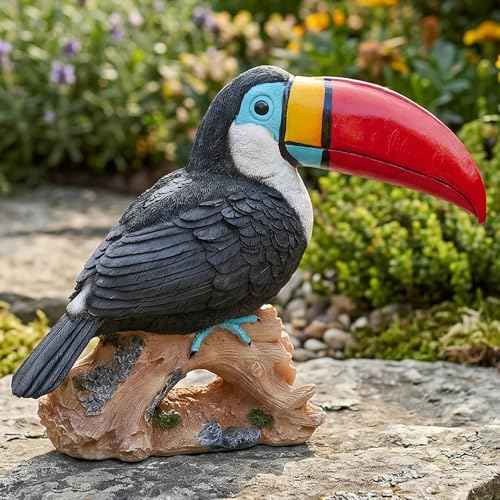Funny Red Toucan Garden Statue