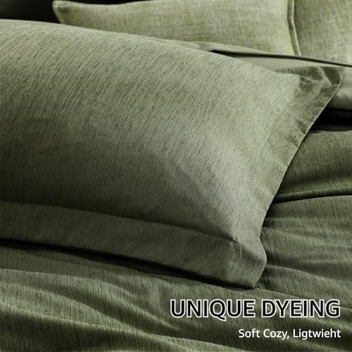 Twin XL Comforter Set Olive Green 5 Pieces Bed in a Bag for Dorm