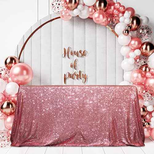 Sequin Tablecloth 60x102 Inch Fuchsia Pink for Wedding Party
