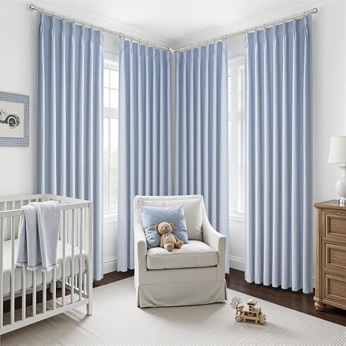 DustyBlue 102 Inches Long Blackout Curtains for Kids Bedroom 2 Panels Set (2 Count)