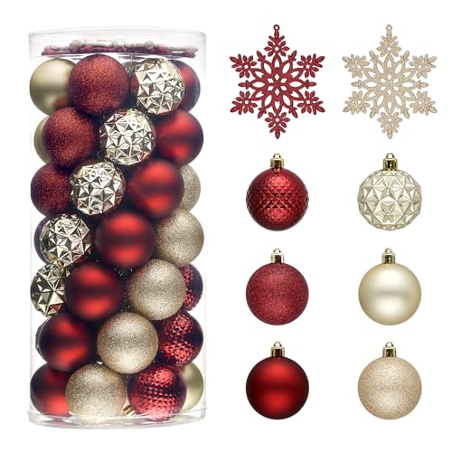 50ct Christmas Tree Decorations Ball Ornaments 2.36 Inches (50 Count)