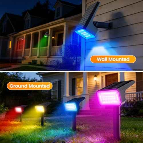 Color Changing Solar Spot Lights Outdoor 8 Pack (8 Count)