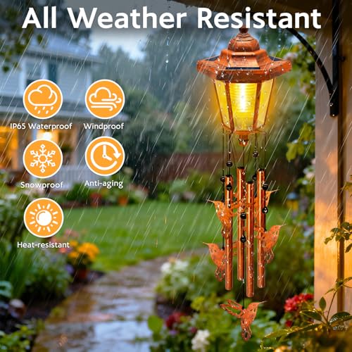 2 Pack Solar Hummingbird Wind Chimes