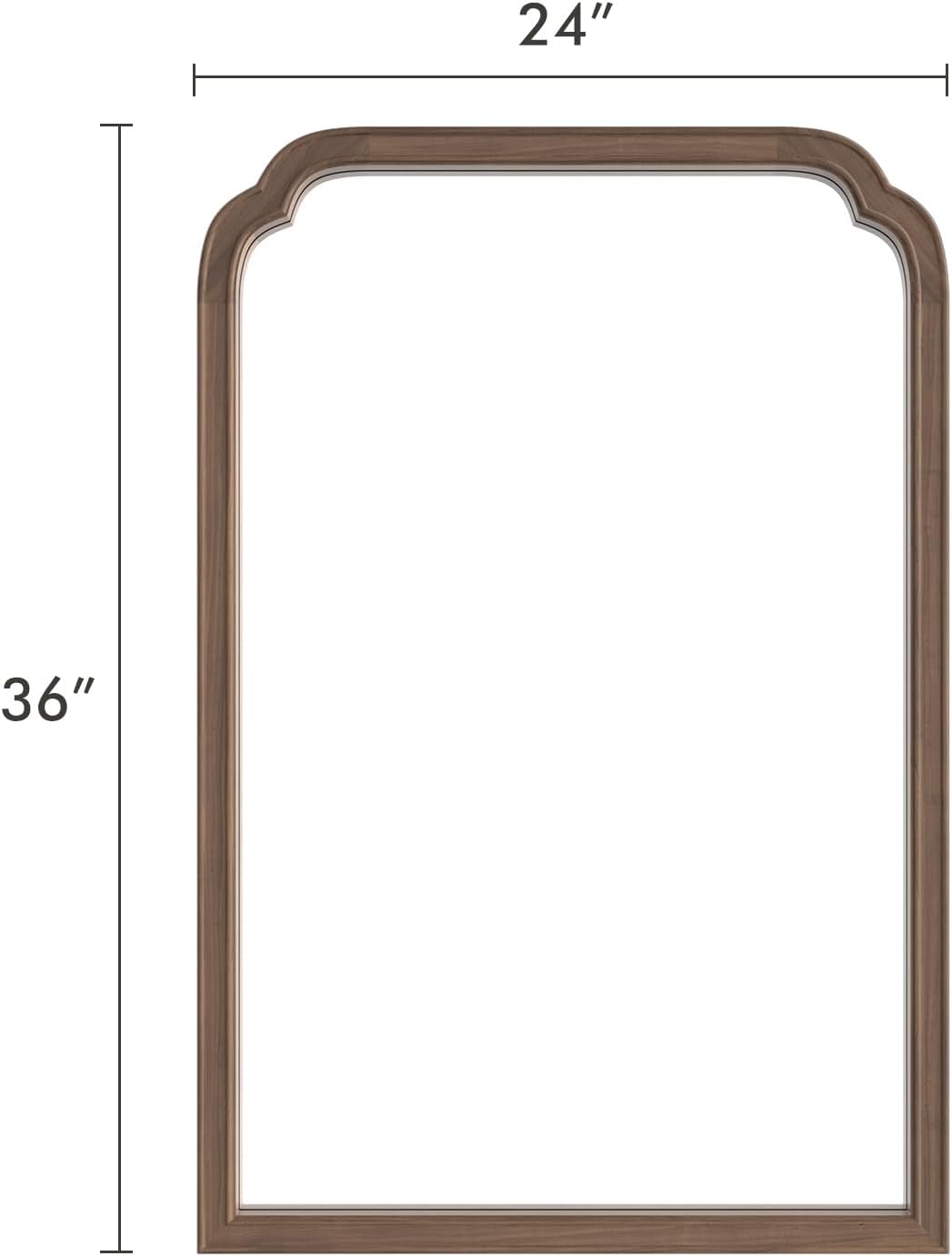 WallBeyond Wooden Framed Wall Mirror, Natural Wood Bathroom Vanity Mirror for Entryway, Living Room or Bedroom Home Decor Vertical or Horizontal Hanging [24" x 36" Walnut Color]