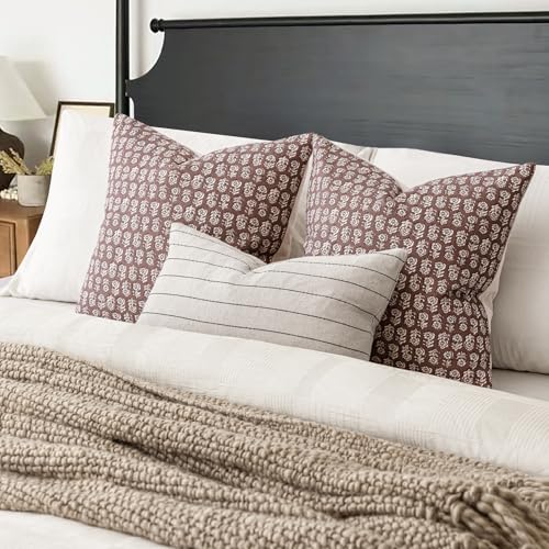 Decorative Floral Print Throw Pillow Covers 18×18 Inch (2 Count)