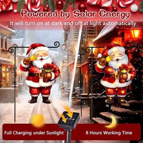 28x40 Solar Christmas Santa Garden Flag