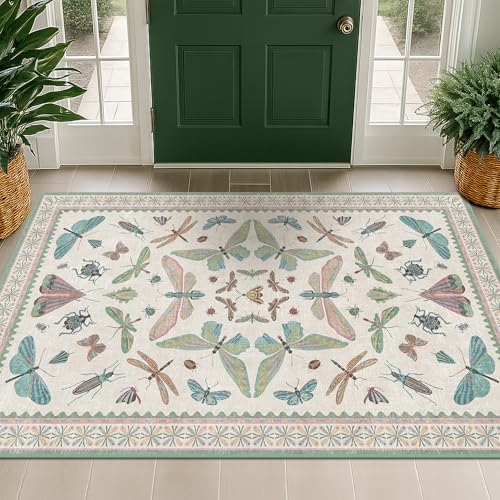 Washable Sage Green Large Entryway Rug (12 Sq Ft)